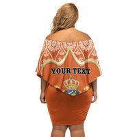 Personalised Netherlands Koningsdag 2025 Family Matching Off Shoulder Short Dress and Hawaiian Shirt King's Day Dutch Costume Spirit