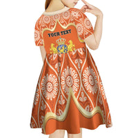 Personalised Netherlands Koningsdag 2025 Kid Short Sleeve Dress King's Day Dutch Costume Spirit