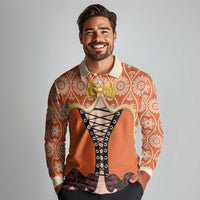 Personalised Netherlands Koningsdag 2025 Long Sleeve Polo Shirt King's Day Dutch Costume Spirit