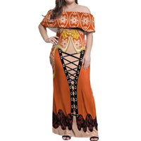 Personalised Netherlands Koningsdag 2025 Off Shoulder Maxi Dress King's Day Dutch Costume Spirit