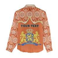 Personalised Netherlands Koningsdag 2025 Women Casual Shirt King's Day Dutch Costume Spirit