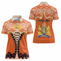Personalised Netherlands Koningsdag 2025 Women Polo Shirt King's Day Dutch Costume Spirit