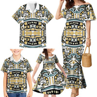Canada Chilkat Pattern Family Matching Mermaid Dress and Hawaiian Shirt Haida Spirit