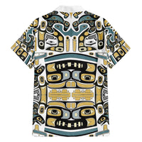 Canada Chilkat Pattern Family Matching Off The Shoulder Long Sleeve Dress and Hawaiian Shirt Haida Spirit