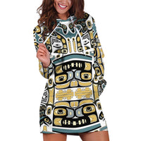 Canada Chilkat Pattern Hoodie Dress Haida Spirit