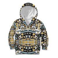 Canada Chilkat Pattern Kid Hoodie Haida Spirit