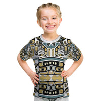 Canada Chilkat Pattern Kid T Shirt Haida Spirit