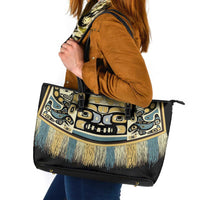 Canada Chilkat Pattern Leather Tote Bag Haida Spirit