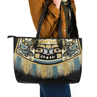 Canada Chilkat Pattern Leather Tote Bag Haida Spirit