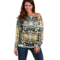 Canada Chilkat Pattern Off Shoulder Sweater Haida Spirit