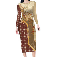 Mughal Empire Motif Unique Family Matching Long Sleeve Bodycon Dress and Hawaiian Shirt