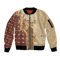 Mughal Empire Motif Unique Sleeve Zip Bomber Jacket