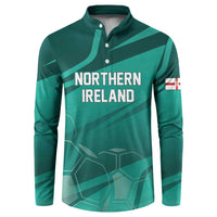 Custom Football 2026 Northern Ireland Button Sweatshirt Green and White Army