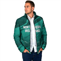Custom Football 2026 Northern Ireland Padded Jacket Green and White Army