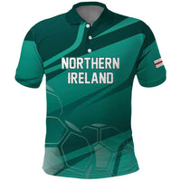 Custom Football 2026 Northern Ireland Polo Shirt Green and White Army