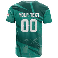Custom Football 2026 Northern Ireland T Shirt Green and White Army