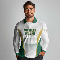 Custom Football 2026 Northern Ireland Long Sleeve Polo Shirt GAWA Norn Iron Go Champion