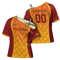 Custom Football 2026 Macedonia Cross Shoulder Shirt The Red Devils Go Glory