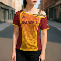 Custom Football 2026 Macedonia Cross Shoulder Shirt The Red Devils Go Glory