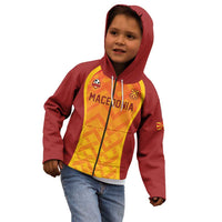 Custom Football 2026 Macedonia Kid Hoodie The Red Devils Go Glory