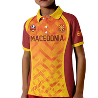 Custom Football 2026 Macedonia Kid Polo Shirt The Red Devils Go Glory