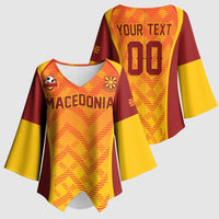 Custom Football 2026 Macedonia Kimono Sleeve Blouse The Red Devils Go Glory