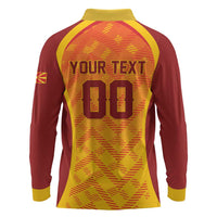 Custom Football 2026 Macedonia Long Sleeve Polo Shirt The Red Devils Go Glory