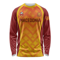 Custom Football 2026 Macedonia Long Sleeve Shirt The Red Devils Go Glory