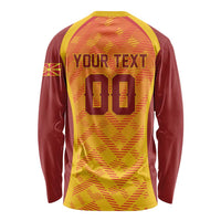 Custom Football 2026 Macedonia Long Sleeve Shirt The Red Devils Go Glory