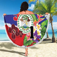 Belize 501 Tropical Black Orchid Beach Blanket Grunge Stylized