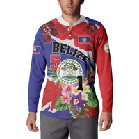 Personalised Belize 501 Tropical Black Orchid Button Sweatshirt Grunge Stylized