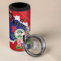 Personalised Belize 501 Tropical Black Orchid 4 in 1 Can Cooler Tumbler Grunge Stylized