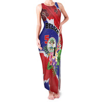 Personalised Belize 501 Tropical Black Orchid Family Matching Tank Maxi Dress and Hawaiian Shirt Grunge Stylized