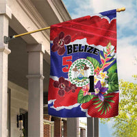 Belize 501 Tropical Black Orchid Garden Flag Grunge Stylized