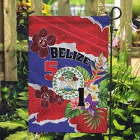 Belize 501 Tropical Black Orchid Garden Flag Grunge Stylized