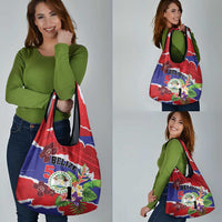 Belize 501 Tropical Black Orchid Grocery Bag Grunge Stylized