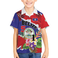 Personalised Belize 501 Tropical Black Orchid Hawaiian Shirt Grunge Stylized