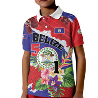 Personalised Belize 501 Tropical Black Orchid Kid Polo Shirt Grunge Stylized