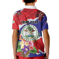 Personalised Belize 501 Tropical Black Orchid Kid Polo Shirt Grunge Stylized