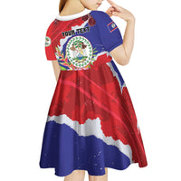 Personalised Belize 501 Tropical Black Orchid Kid Short Sleeve Dress Grunge Stylized