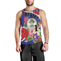 Personalised Belize 501 Tropical Black Orchid Men Tank Top Grunge Stylized
