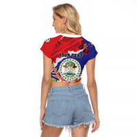 Personalised Belize 501 Tropical Black Orchid Raglan Cropped T Shirt Grunge Stylized