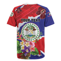 Personalised Belize 501 Tropical Black Orchid Rugby Jersey Grunge Stylized