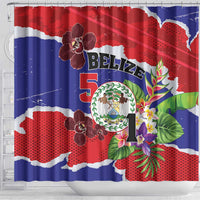 Belize 501 Tropical Black Orchid Shower Curtain Grunge Stylized