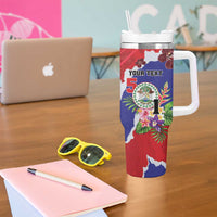 Personalised Belize 501 Tropical Black Orchid Tumbler With Handle Grunge Stylized