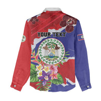 Personalised Belize 501 Tropical Black Orchid Women Casual Shirt Grunge Stylized