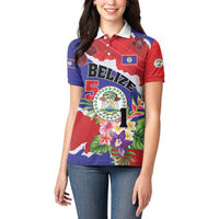 Personalised Belize 501 Tropical Black Orchid Women Polo Shirt Grunge Stylized