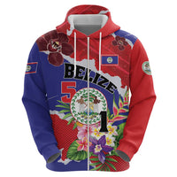 Personalised Belize 501 Tropical Black Orchid Zip Hoodie Grunge Stylized