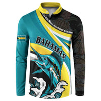 Personalised The Bahamas Blue Marlin Button Sweatshirt Bahamian Coat Of Arms