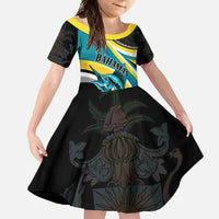 Personalised The Bahamas Blue Marlin Family Matching Off Shoulder Maxi Dress and Hawaiian Shirt Bahamian Coat Of Arms